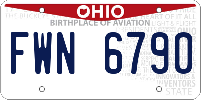 OH license plate FWN6790