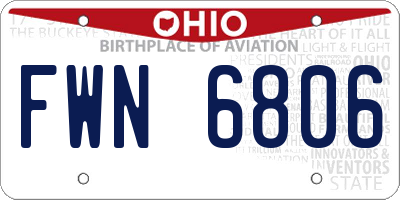 OH license plate FWN6806
