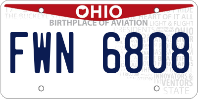 OH license plate FWN6808