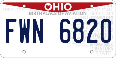 OH license plate FWN6820