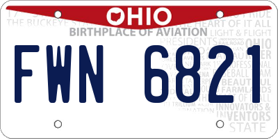 OH license plate FWN6821