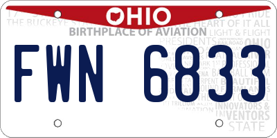 OH license plate FWN6833