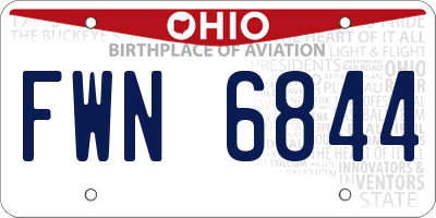OH license plate FWN6844