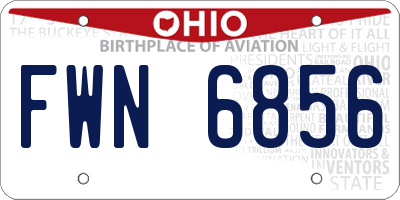 OH license plate FWN6856