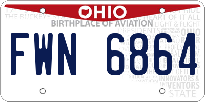 OH license plate FWN6864