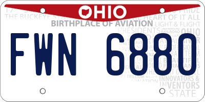 OH license plate FWN6880