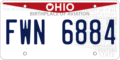OH license plate FWN6884