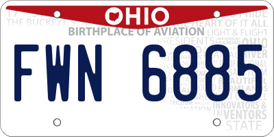 OH license plate FWN6885