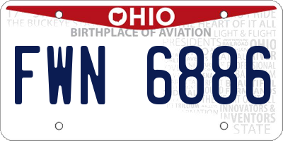 OH license plate FWN6886