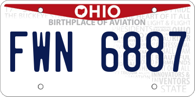 OH license plate FWN6887