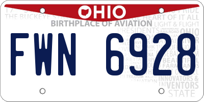 OH license plate FWN6928