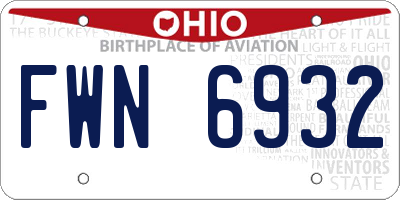 OH license plate FWN6932
