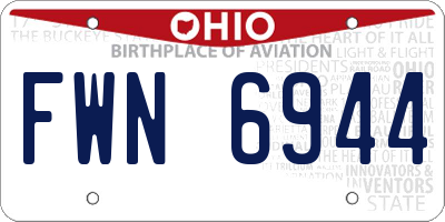 OH license plate FWN6944