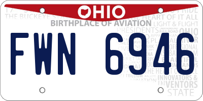 OH license plate FWN6946