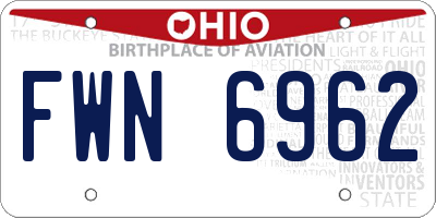 OH license plate FWN6962