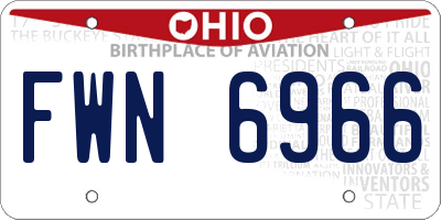 OH license plate FWN6966
