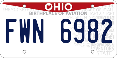 OH license plate FWN6982