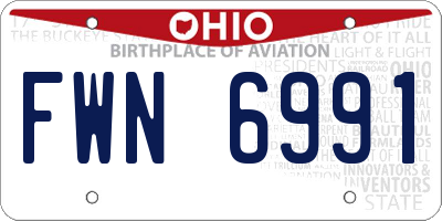 OH license plate FWN6991