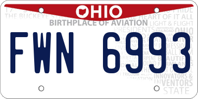 OH license plate FWN6993