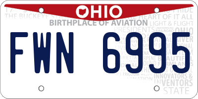 OH license plate FWN6995