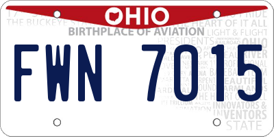 OH license plate FWN7015