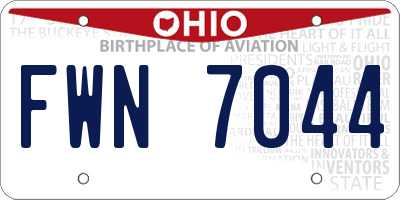 OH license plate FWN7044