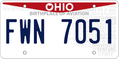 OH license plate FWN7051