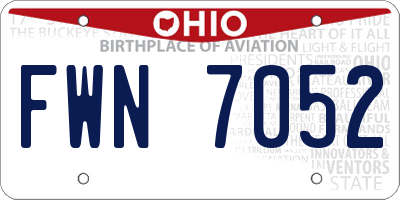 OH license plate FWN7052