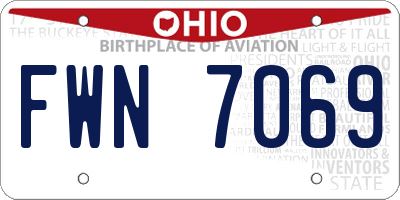 OH license plate FWN7069