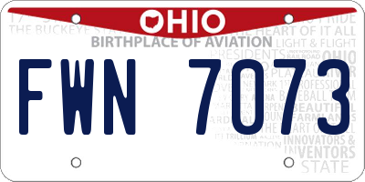 OH license plate FWN7073