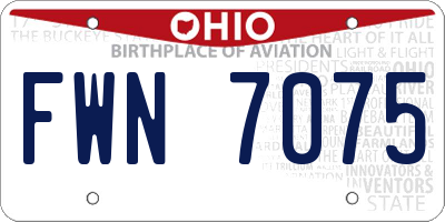 OH license plate FWN7075