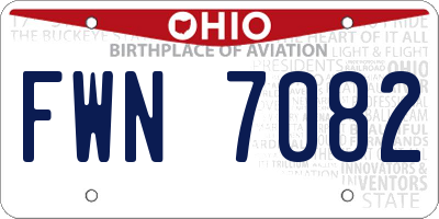 OH license plate FWN7082