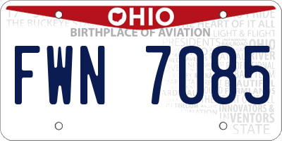 OH license plate FWN7085