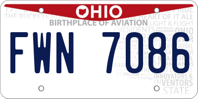 OH license plate FWN7086