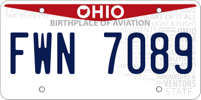 OH license plate FWN7089