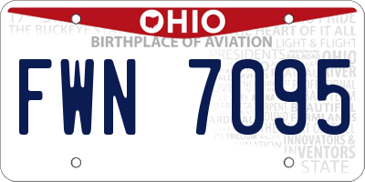 OH license plate FWN7095