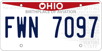 OH license plate FWN7097