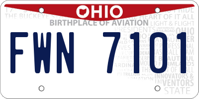 OH license plate FWN7101