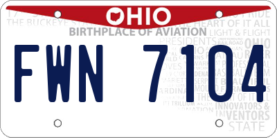 OH license plate FWN7104