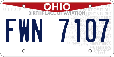 OH license plate FWN7107