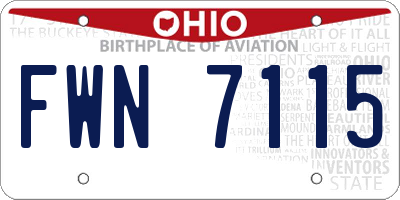 OH license plate FWN7115
