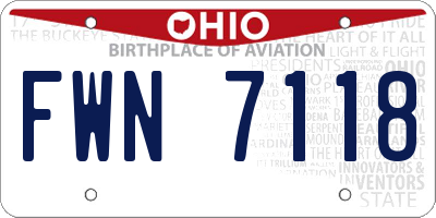 OH license plate FWN7118