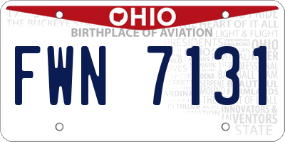 OH license plate FWN7131