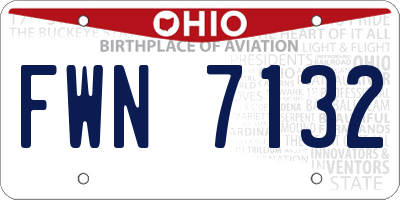 OH license plate FWN7132