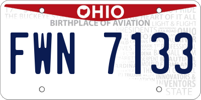 OH license plate FWN7133