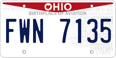 OH license plate FWN7135