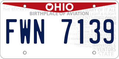 OH license plate FWN7139