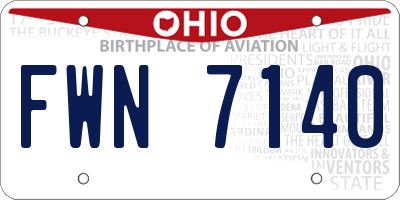 OH license plate FWN7140