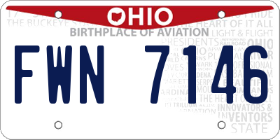 OH license plate FWN7146