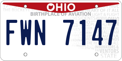 OH license plate FWN7147